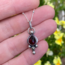 Load image into Gallery viewer, Rose Cut Garnet &amp; Pyrite Necklace / 16”