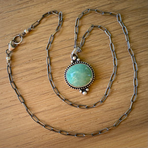 Turquoise Mountain Pendant Necklace / 18”