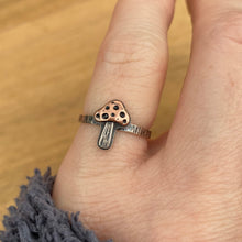 Load image into Gallery viewer, Mixed Metal Mini Mushie Stacker Ring / Size 5.75