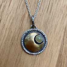 Load image into Gallery viewer, Yellow Serpentine Moon Necklace / 20”