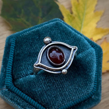 Load image into Gallery viewer, Garnet Evil Eye Ring / Size 6.5