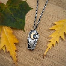 Load image into Gallery viewer, Black Onyx Reversible Undead Coffin Necklace / 18”
