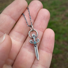 Load image into Gallery viewer, Labradorite Sword Necklace / 20”
