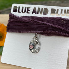 Load image into Gallery viewer, Fluorite &amp; Silver Moon Silk Choker