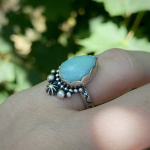 Larimar Statement Ring / Size 6.5