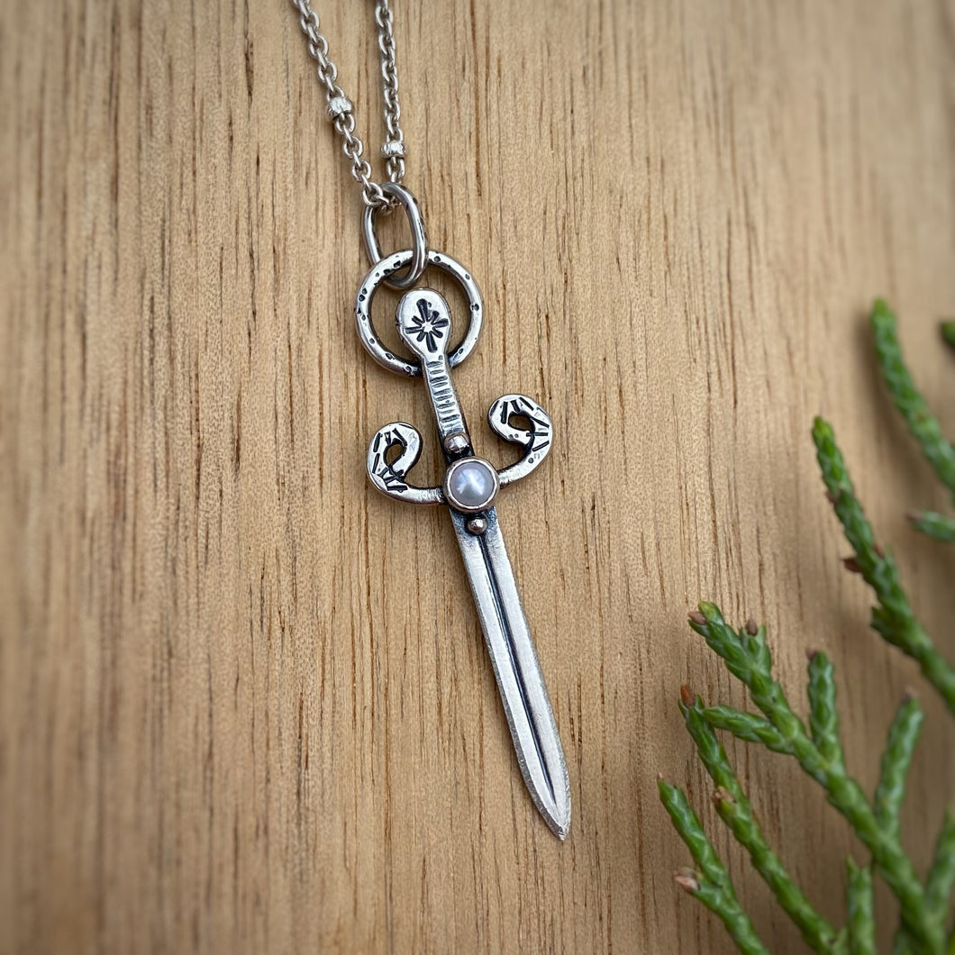 Pearl Sword Necklace / 20”