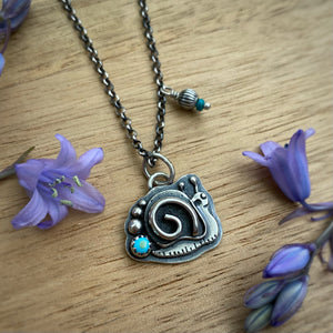 Chip, the Sleeping Beauty Turquoise Snail Necklace / 18”