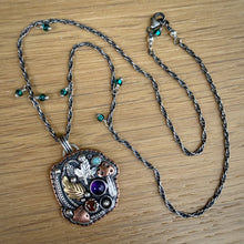 Load image into Gallery viewer, Amethyst, Sunstone, &amp; Amazonite Forager Pendant Necklace / 18”