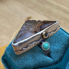 Load image into Gallery viewer, Rutilated Quartz &amp; Turquoise Mountain Ring / Size 9