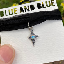 Load image into Gallery viewer, Synthetic Opal &amp; Silver Star Silk Choker