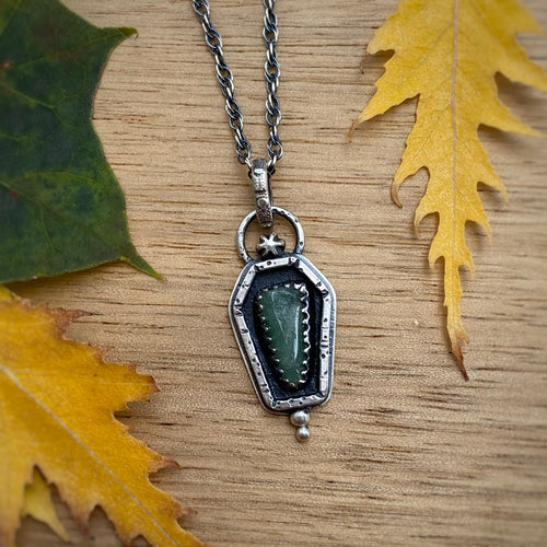 Aventurine Coffin Necklace / 20”