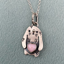 Load image into Gallery viewer, Queen Conch Shell Heart Bunny Rabbit Necklace / 21.75”