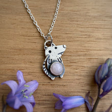 Load image into Gallery viewer, Winston, the Pink Opal Possum Necklace / Choose your Chain Length!