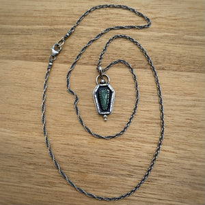 Aventurine Coffin Necklace / 20”