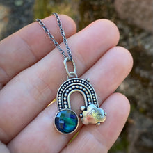 Load image into Gallery viewer, Abalone Quartz Rainbow Necklace / 19”