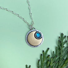 Load image into Gallery viewer, Mini Moon Necklace - Labradorite / 18” / Made to Order