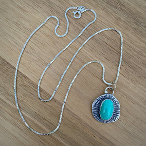 Turquoise Mountain Chunky Pendant Necklace / 20”