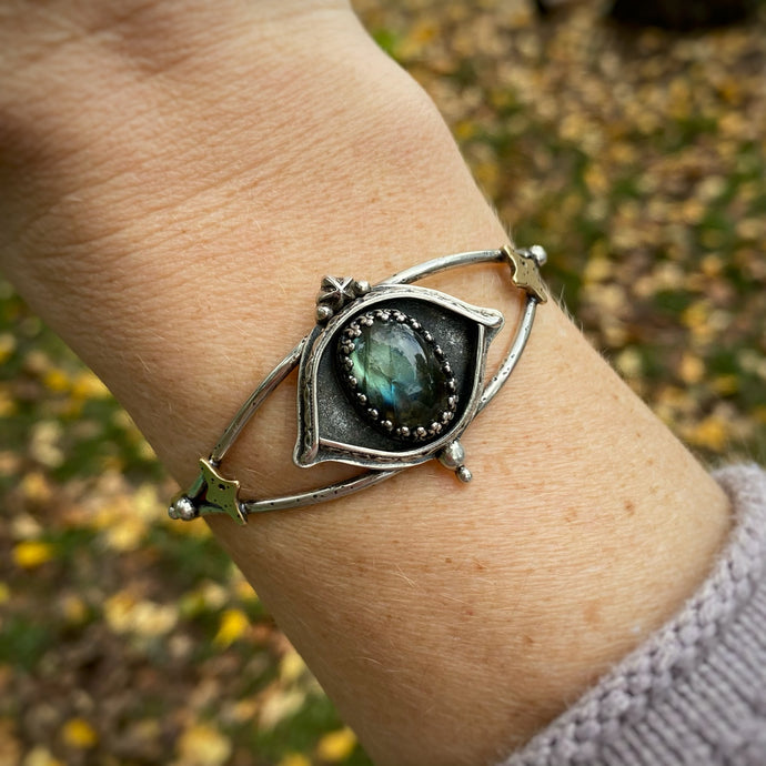 Labradorite Evil Eye Cuff