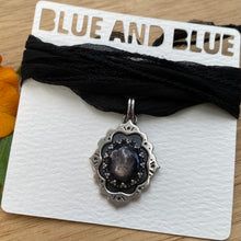 Load image into Gallery viewer, Purple Star Sapphire Frame Silk Choker