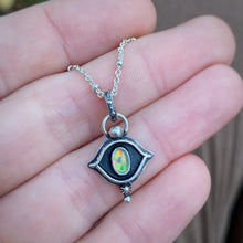 Load image into Gallery viewer, Synthetic Opal Evil Eye Necklace / 16”