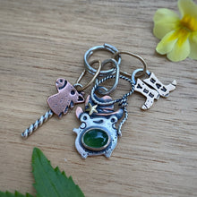 Load image into Gallery viewer, Annie the Cowgirl Frog Green Serpentine Charm Set
