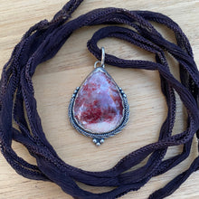 Load image into Gallery viewer, Thulite Teardrop Statement Choker Pendant