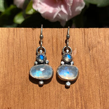 Load image into Gallery viewer, Double Rainbow Moonstone Earrings
