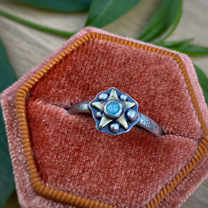Amazonite Starry Stacker Ring / Size 9