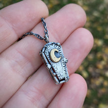 Load image into Gallery viewer, Black Onyx Reversible Undead Coffin Necklace / 18”