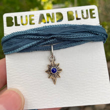 Load image into Gallery viewer, Lapis Lazuli &amp; Brass Star Silk Choker