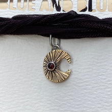 Load image into Gallery viewer, Garnet &amp; Brass Moon Silk Choker