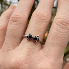 Load image into Gallery viewer, Double Amethyst Open Band Ring / Size 8.5 - 9