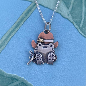 “The Sheriff” Frog Necklace / Choose Your Own Chain Length!