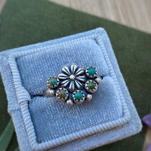 Load image into Gallery viewer, Chinese Turquoise Flower Ring / Size 8