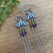 Load image into Gallery viewer, Beaded Fringe Moth Earrings