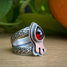 Load image into Gallery viewer, Garnet Drippy Ring / Size 7 - 7.25