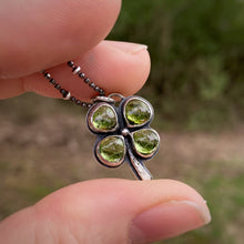 Load image into Gallery viewer, Peridot Four Leaf Clover Necklace / 16”