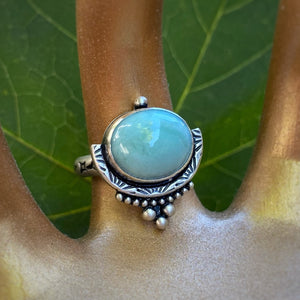 Larimar Statement Ring / Size 6 - 6.25