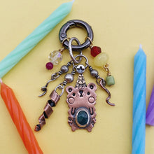 Load image into Gallery viewer, Jessica, the Birthday Bear Grandidierite &amp; Copper Charm