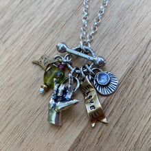 Load image into Gallery viewer, Rainbow Moonstone Love Charm Necklace / 20”