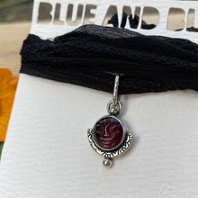 Load image into Gallery viewer, Garnet Carved Face Silk Choker