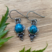 Load image into Gallery viewer, Mineral Park Turquoise &amp; Black Sapphire Earrings