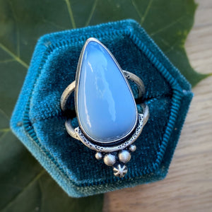 Owyhee Blue Opal Statement Ring / Size 8.5 - 8.75