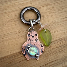 Load image into Gallery viewer, Jeff the Pigeon Copper &amp; Abalone Charm