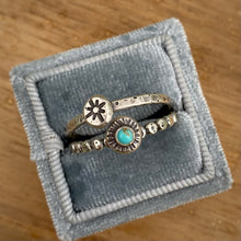 Load image into Gallery viewer, Kingman Turquoise &amp; Star Stacker Ring Set / Size 10