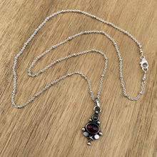 Load image into Gallery viewer, Garnet &amp; Black Sapphire Mini Statement Necklace / 20”