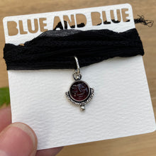Load image into Gallery viewer, Garnet Carved Face Silk Choker