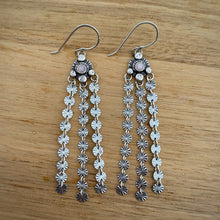 Load image into Gallery viewer, Pink Opal Sequin Fringe Earrings