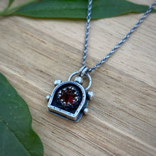 Load image into Gallery viewer, Garnet Lantern Shadowbox Necklace / 18”