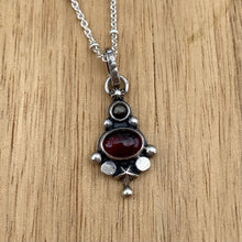 Load image into Gallery viewer, Garnet &amp; Black Sapphire Mini Statement Necklace / 20”